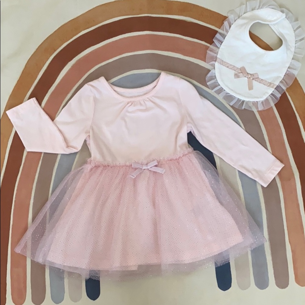 Pink dress w/ light pink bib